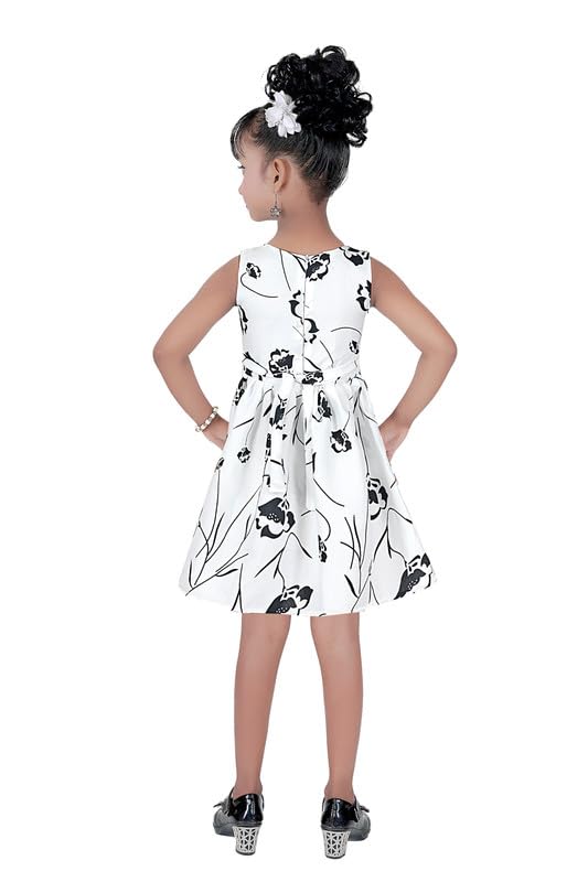 Black Cotton Blend Dress For Baby Girls