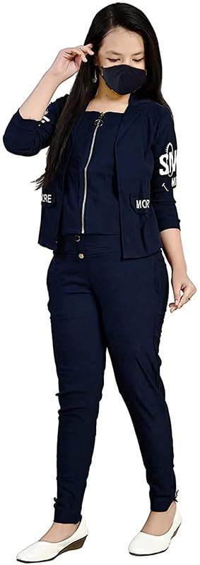 Navy Blue Cotton Blend Dress For Girls