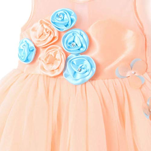 Orange Net Dress For Girls