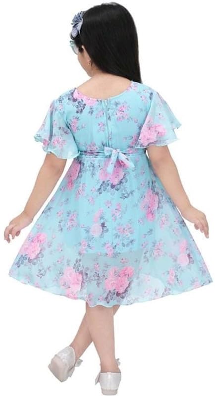 Blue Georgette Dress For Baby Girls