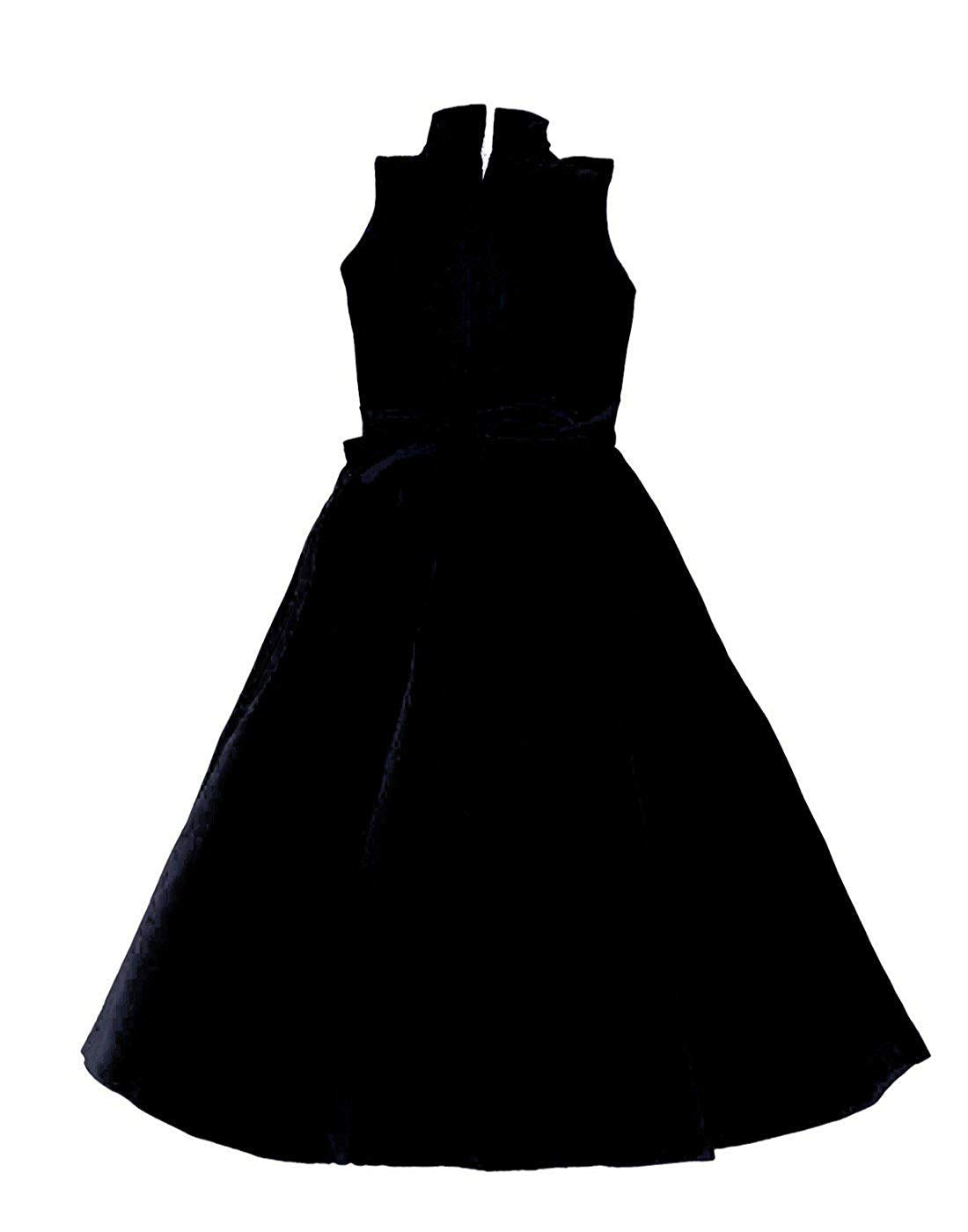 Black Cotton Blend Dress For Girls