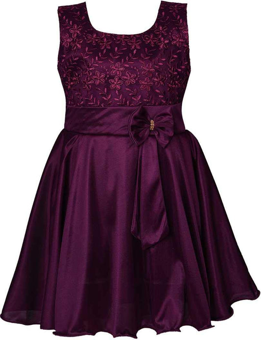 Purple Satin Dress For Girls
