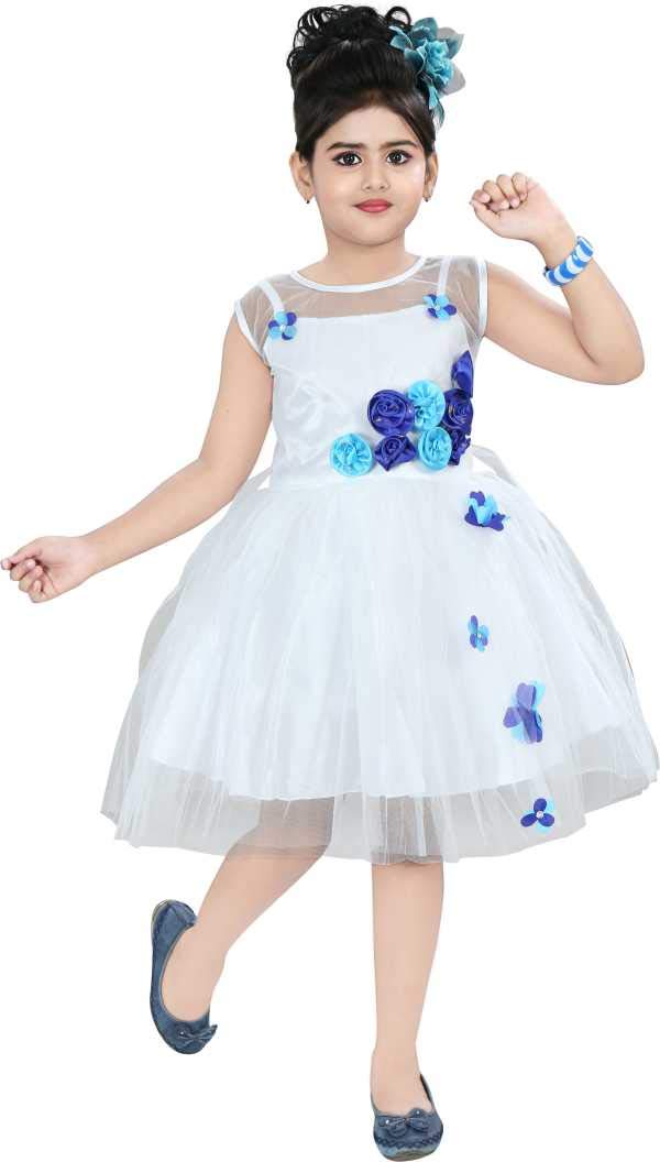 White Net Dress For Girls