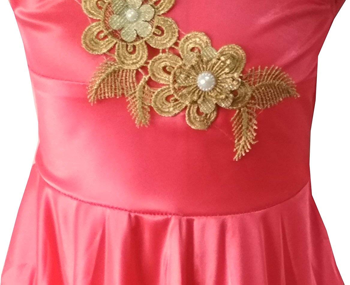 Coral Pink Satin Dress For Girls