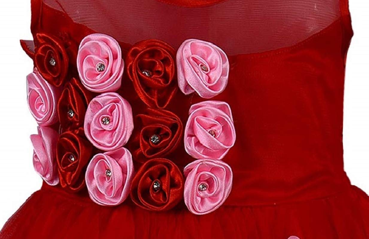 Maroon Net Dress For Baby Girls