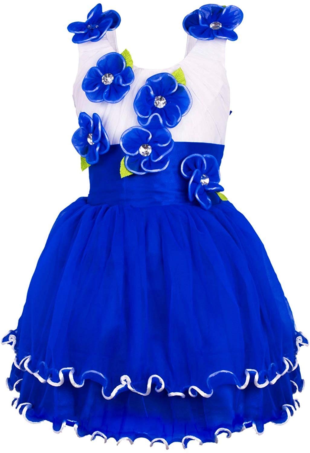 Blue Net Dress For Girls