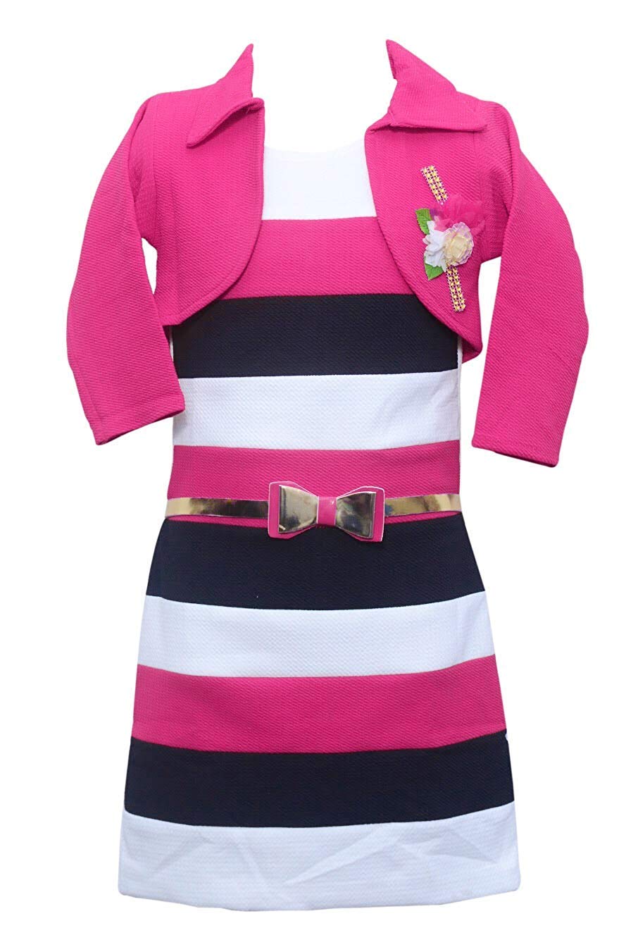 Pink Cotton Blend Dress For Girls