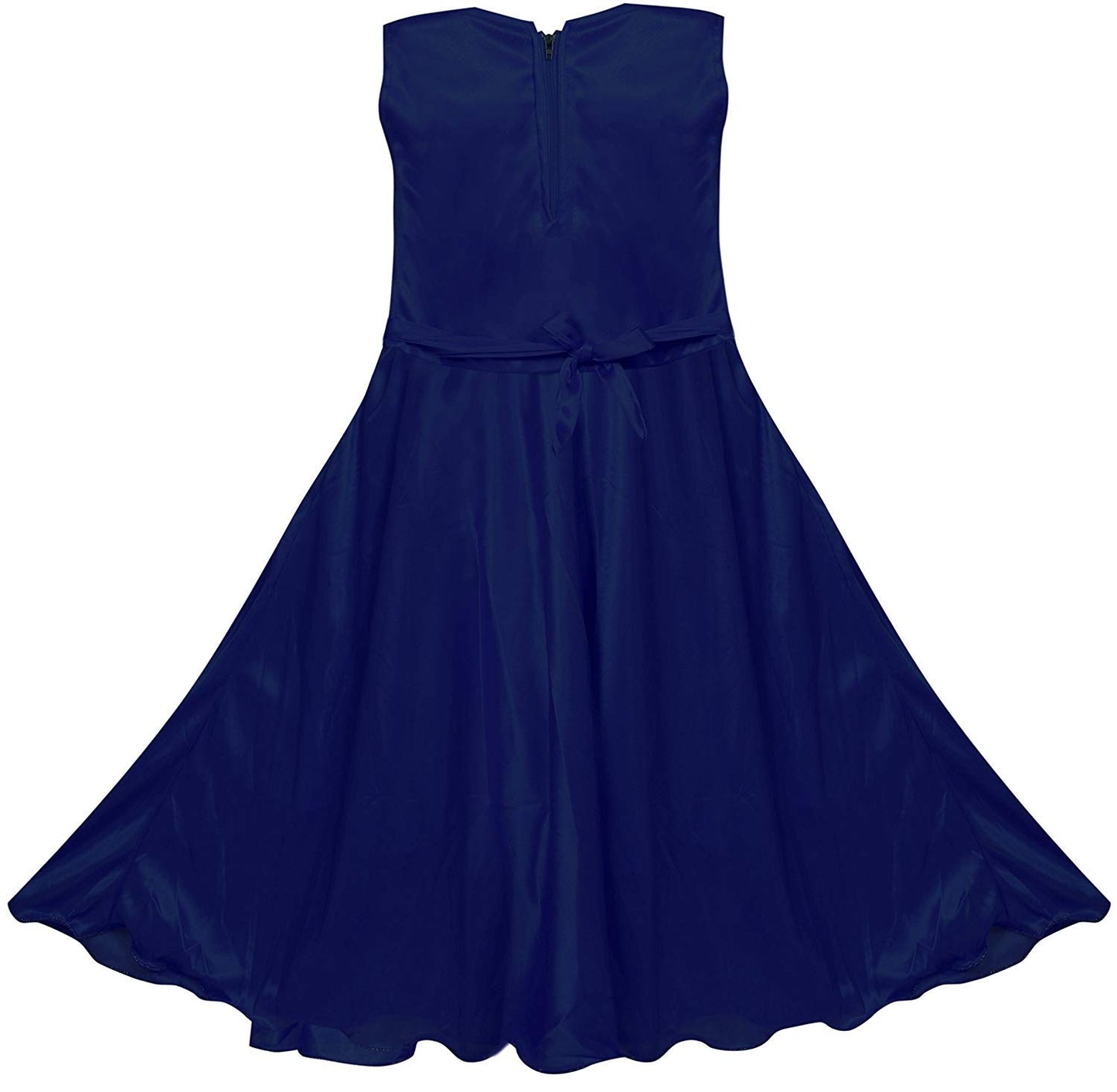 Blue Satin Dress For Girls