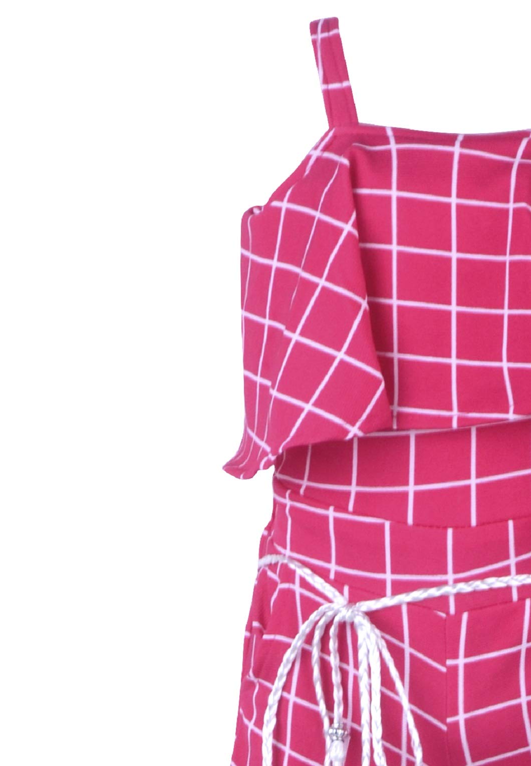 Pink Polycotton Kids Dungaree Romper For Girls