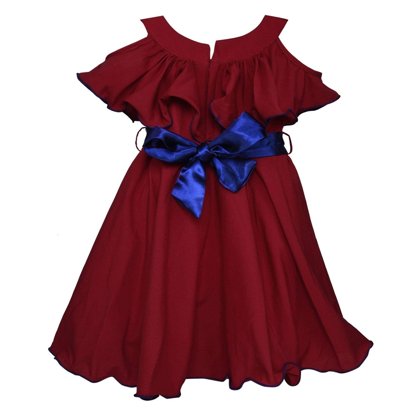 Maroon Satin Dress For Girls