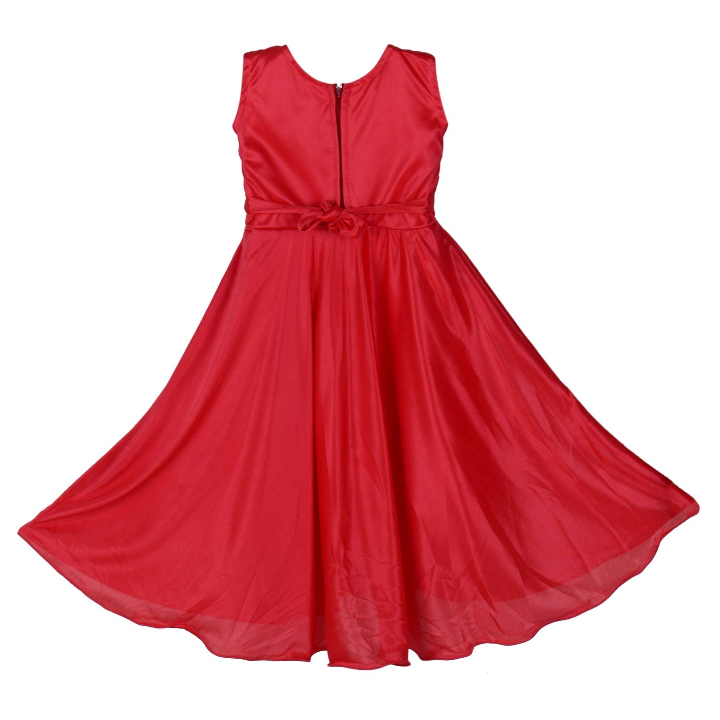 Carrot Satin Dress For Girls