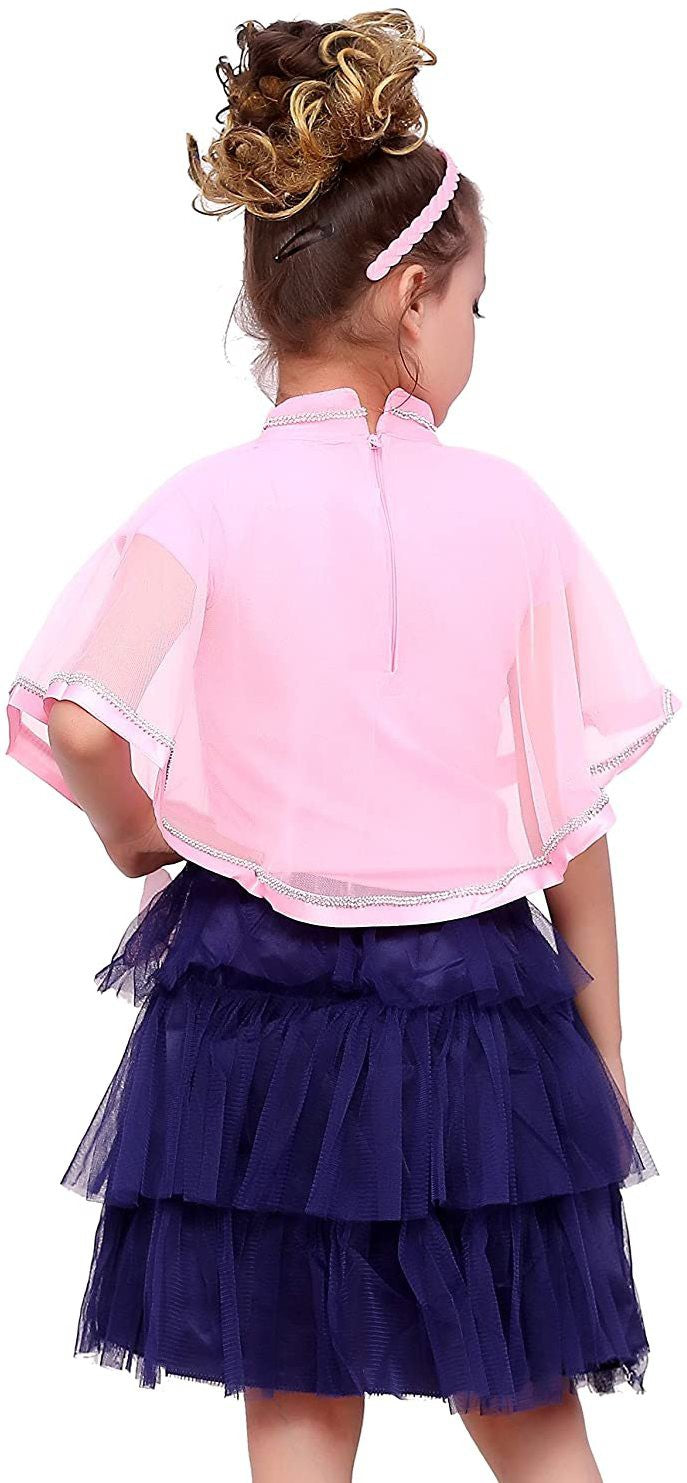 Pink Net Kids Apparel Combo For Baby Girls