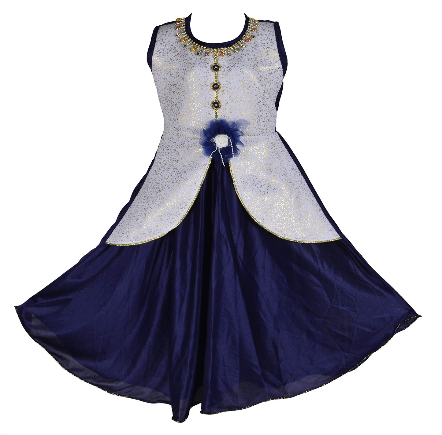 Blue Satin Dress For Girls