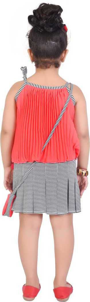 Orange Georgette Kids Apparel Combo For Girls