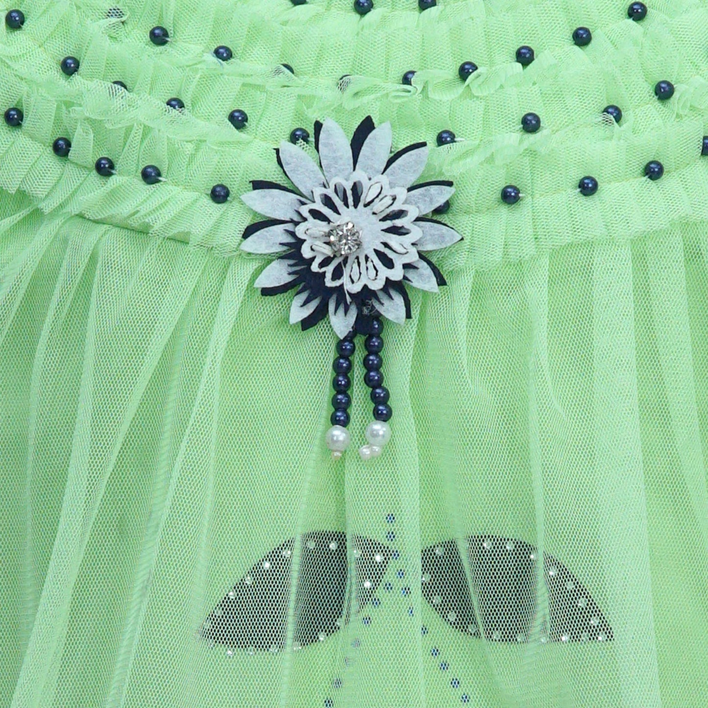 Green Cotton Blend Kids Apparel Combo For Girls