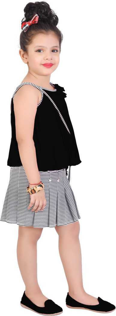 Black Georgette Kids Apparel Combo For Girls