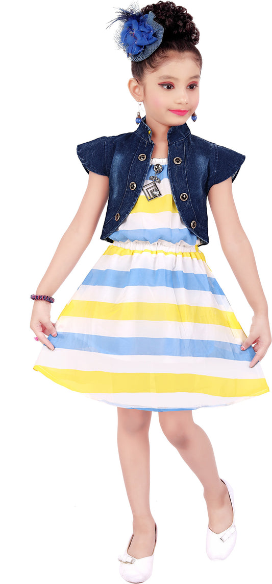 Yellow Georgette Dress For Girls
