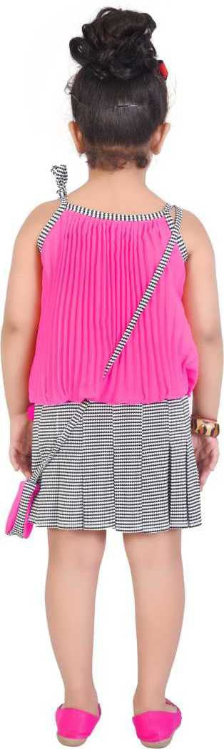 Pink Georgette Kids Apparel Combo For Girls