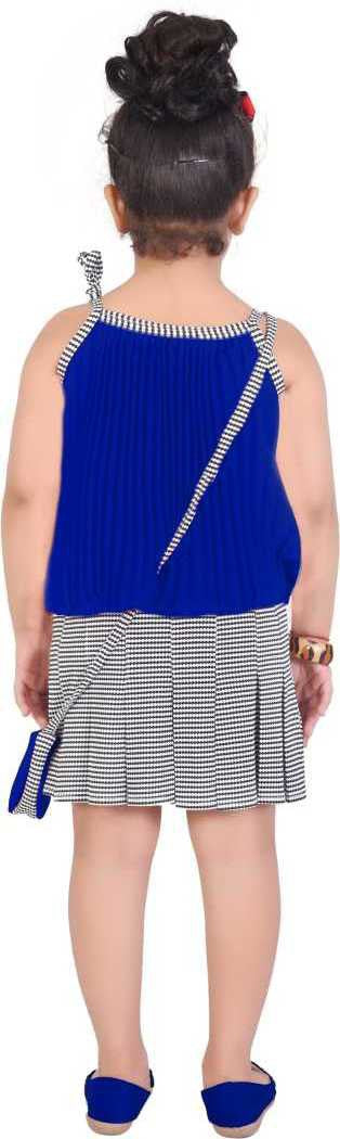Blue Georgette Kids Apparel Combo For Girls