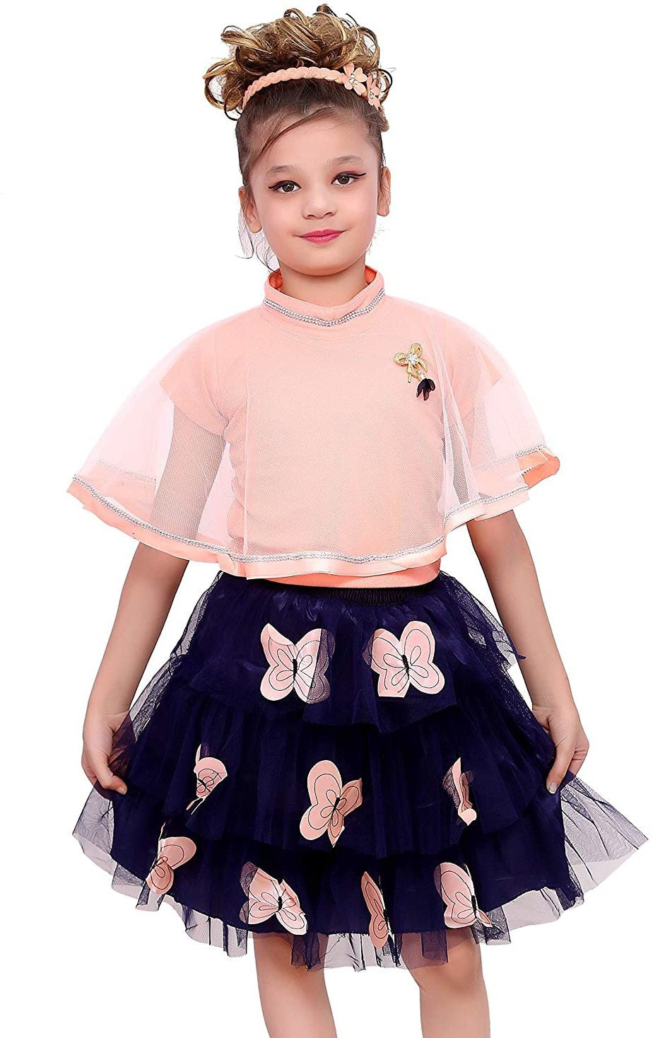 Peach Net Kids Apparel Combo For Baby Girls