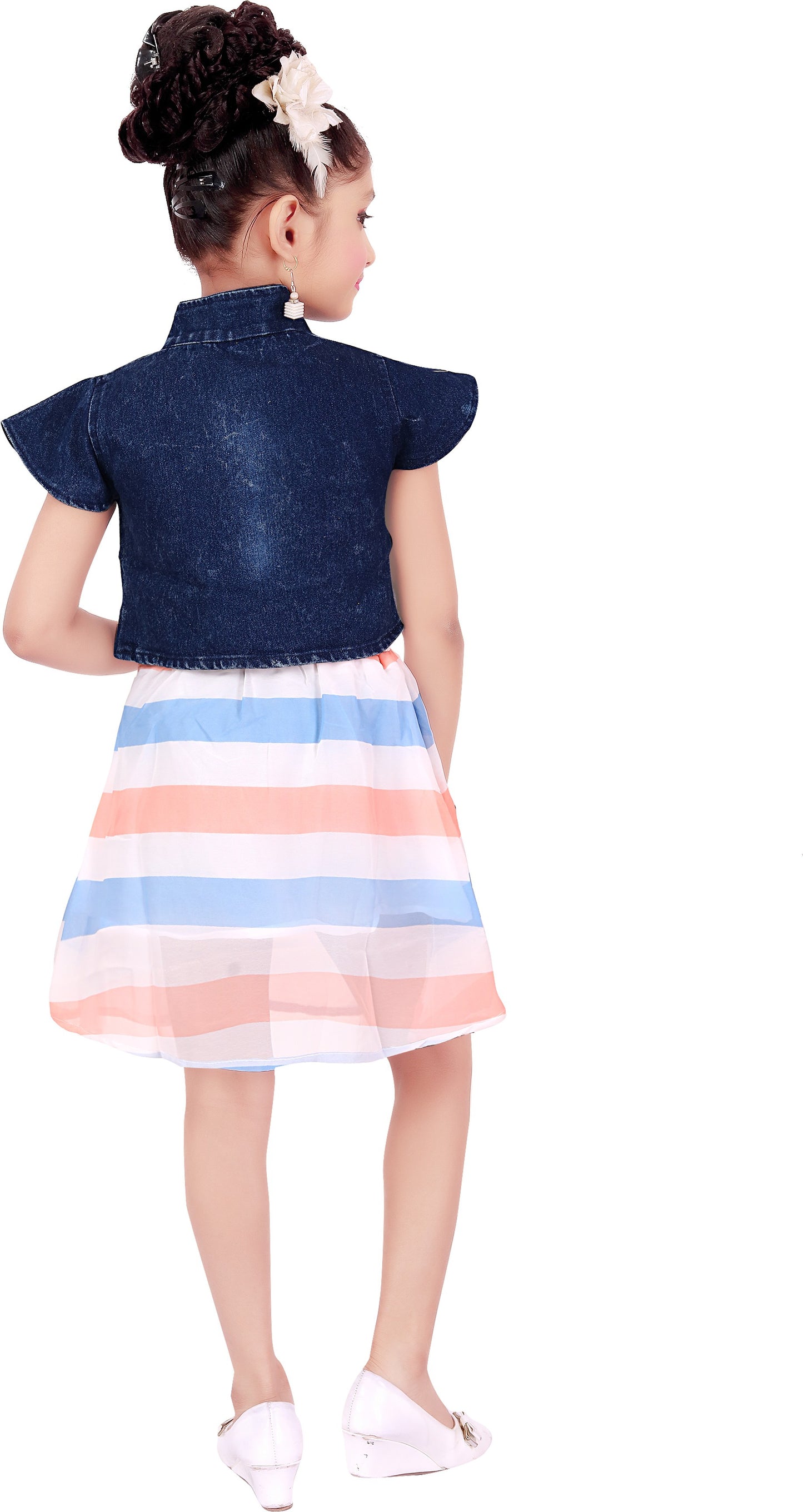 Orange Georgette Dress For Girls
