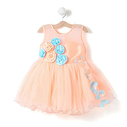 Orange Net Dress For Girls