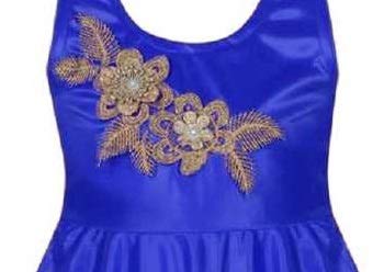 Royal Blue Satin Dress For Girls