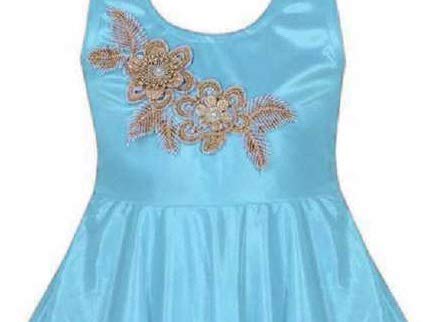Sky Blue Satin Dress For Girls