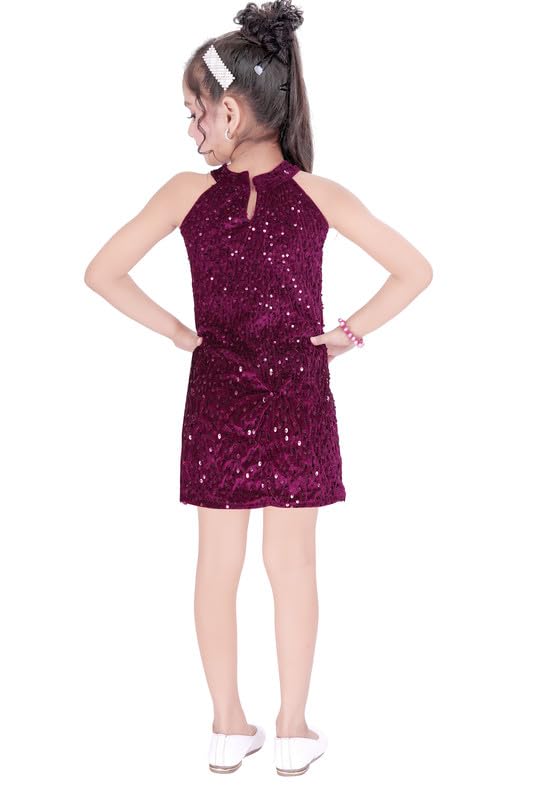 Purple Velvet Dress For Baby Girls