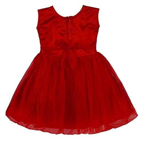 Maroon Net Dress For Baby Girls