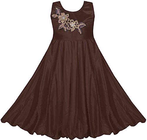 Brown Satin Dress For Girls