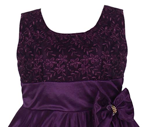 Purple Satin Dress For Girls
