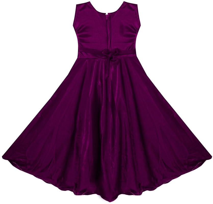 Purple Lycra Blend Dress For Baby Girls
