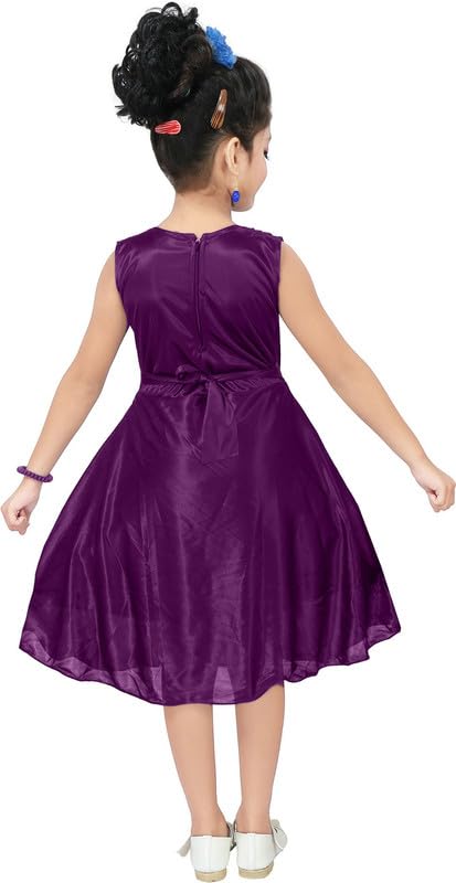 Purple Satin Dress For Baby Girls