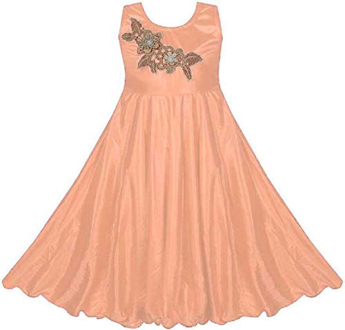 Orange Satin Dress For Girls