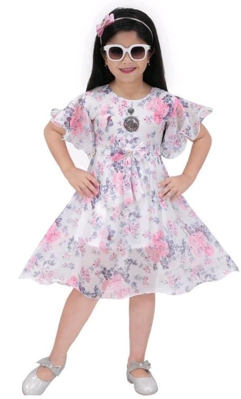 White Net Dress For Girls