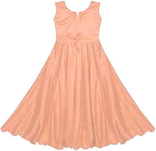 Orange Satin Dress For Girls