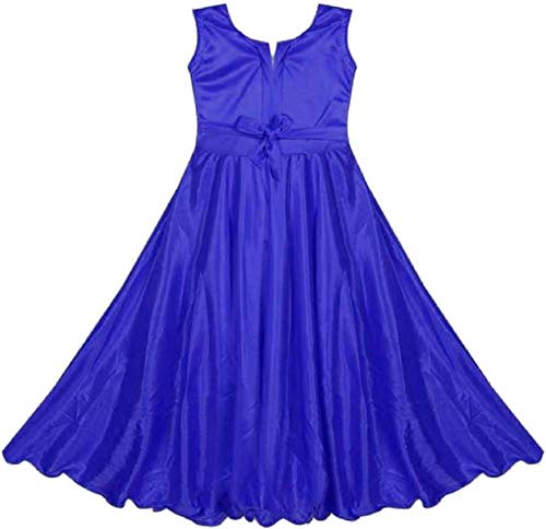 Royal Blue Satin Dress For Girls