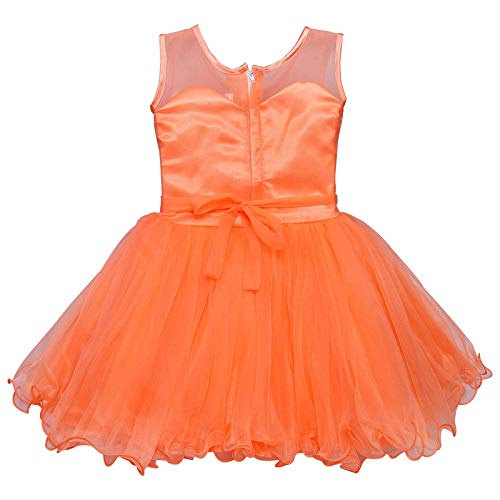 Orange Net Dress For Baby Girls