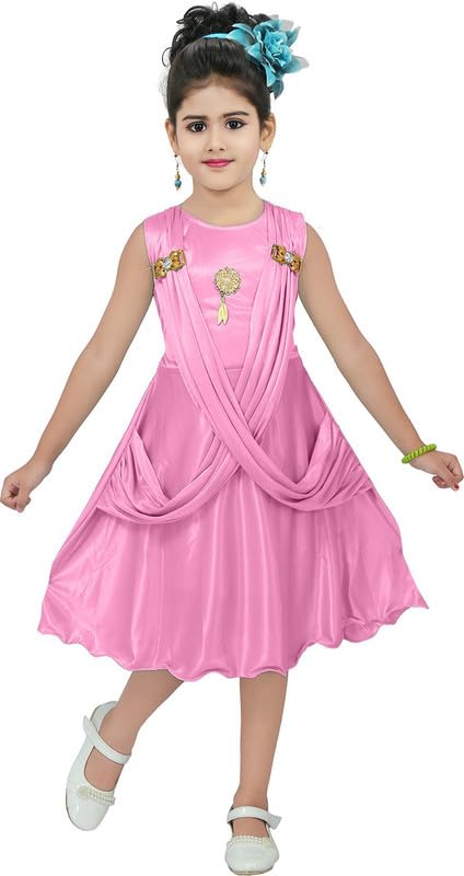 Light Pink Satin Dress For Baby Girls