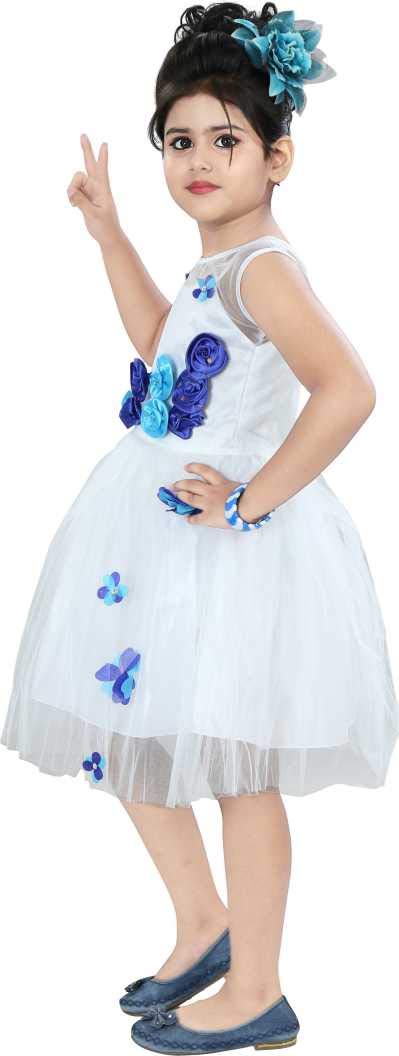 White Net Dress For Girls
