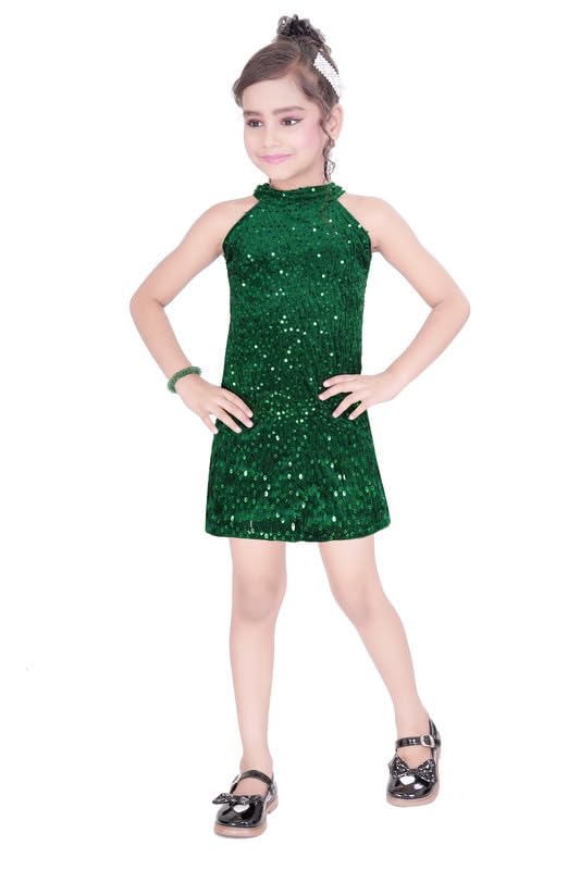 Green Velvet Dress For Baby Girls