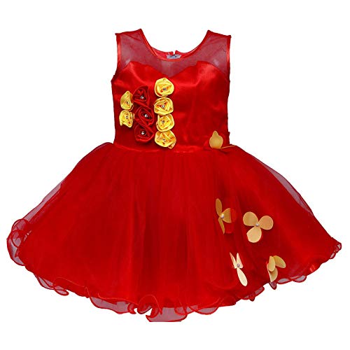 Red Net Dress For Girls