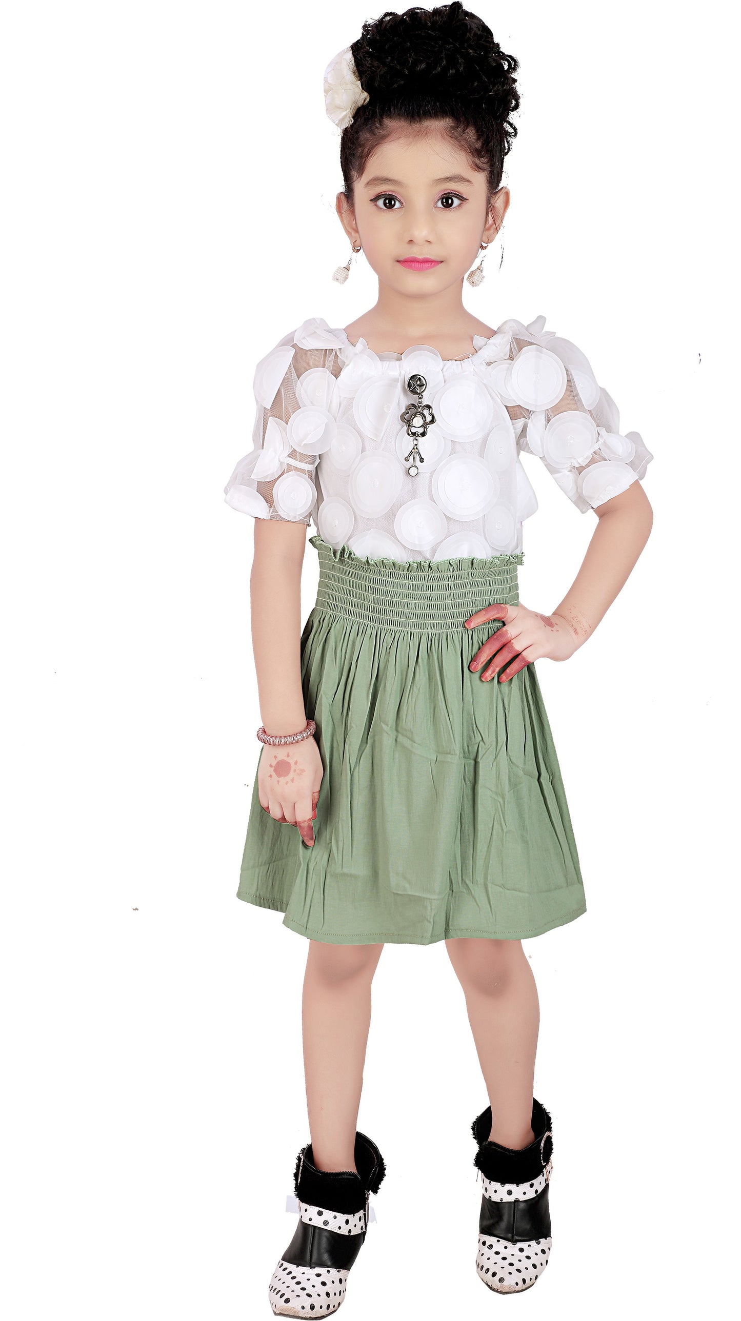 Pista Viscose Rayon Dress For Girls