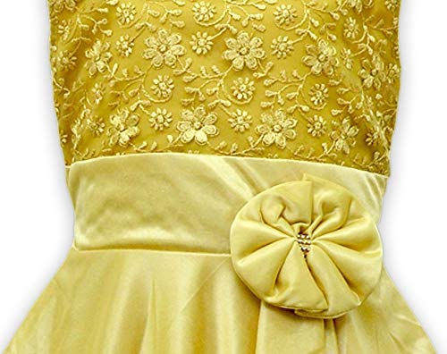 Gold Satin Dress For Girls