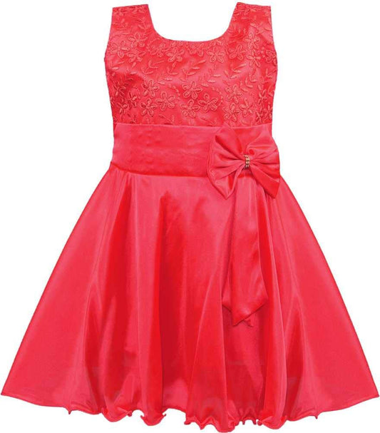 Pink Satin Dress For Girls