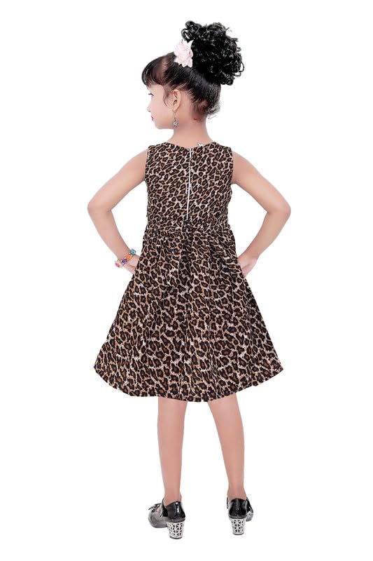 Multicolor Cotton Blend Dress For Baby Girls