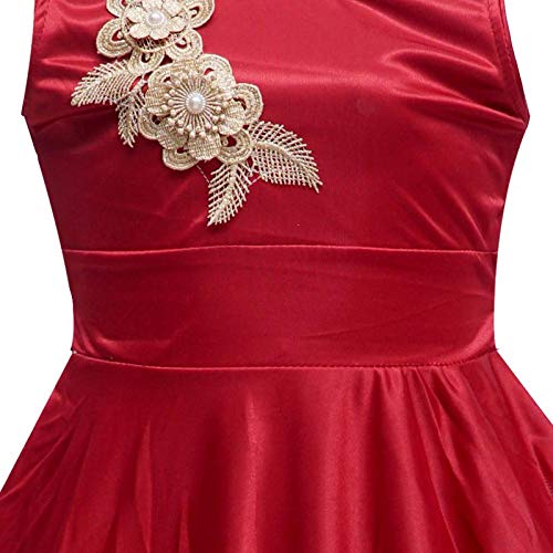 Maroon Satin Dress For Girls