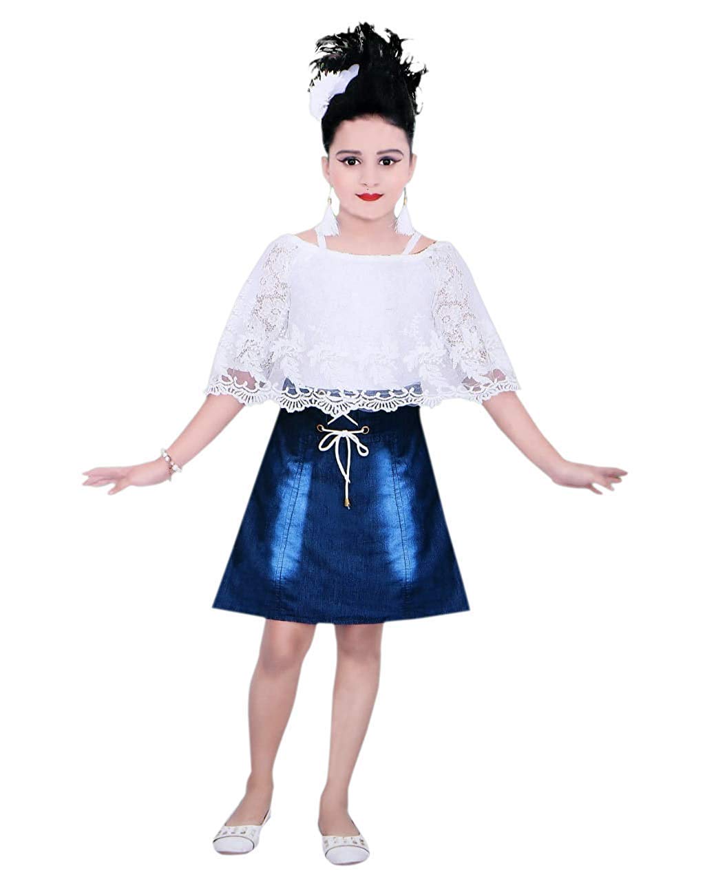 Blue Denim Dress For Girls