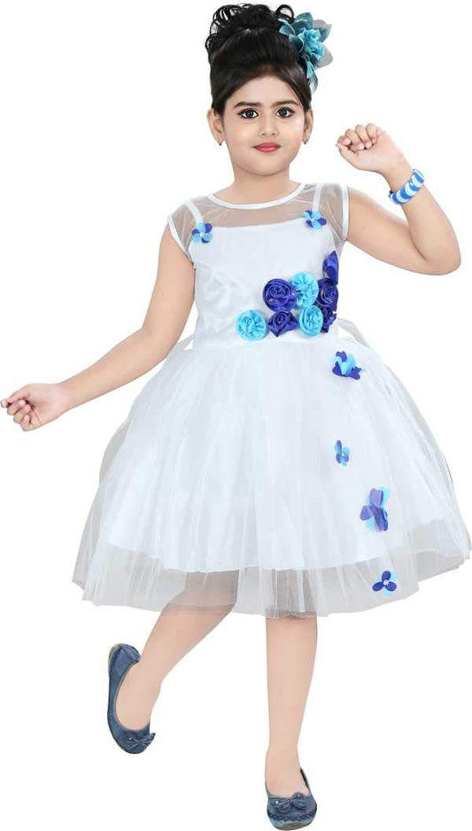 White Net Dress For Girls